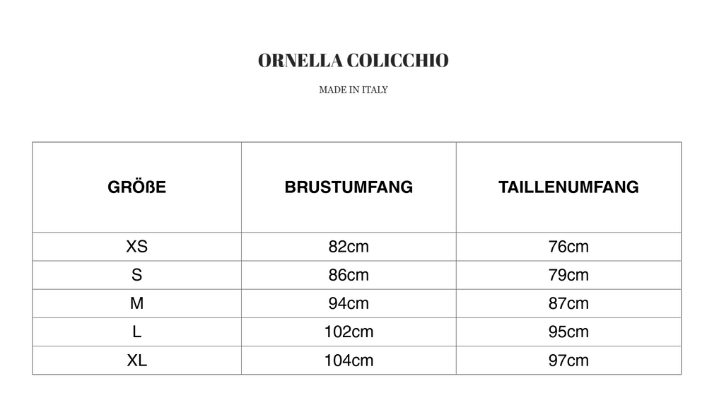 LA GIACCA CORTA BORDEAUX Größentabelle – Ornella Colicchio