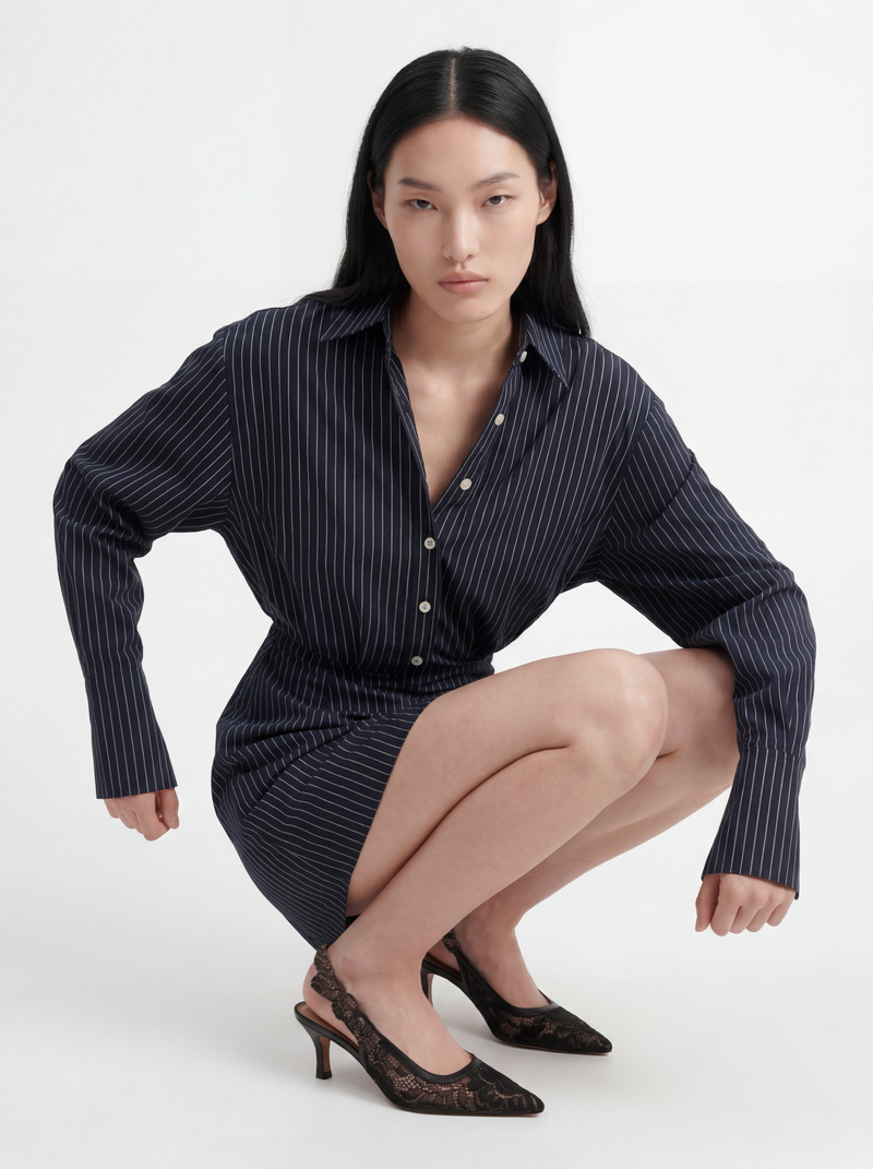 L’ABITO CAMICIA SPALLE SCOLPITE